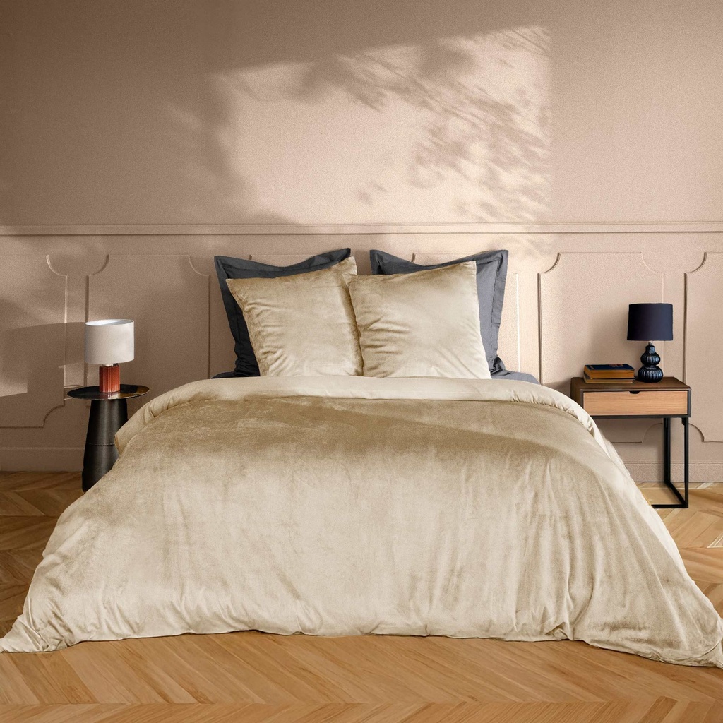 Parure 3 p. 240 x 220 cm velours uni velina sable