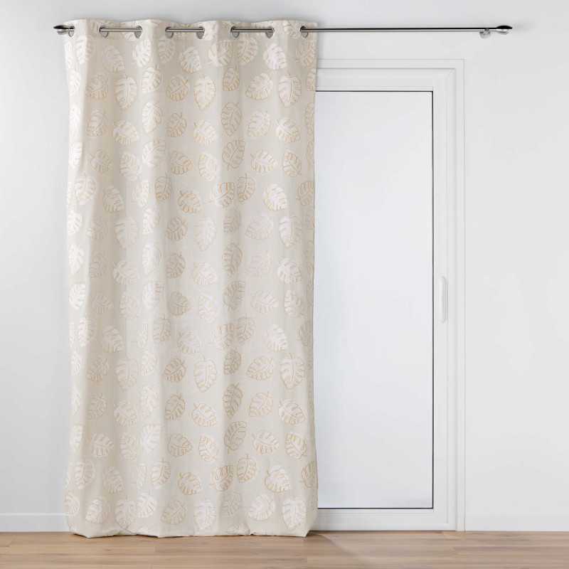 Rideau a oeillets 140 x 240 cm polycoton imprime metallise evasion