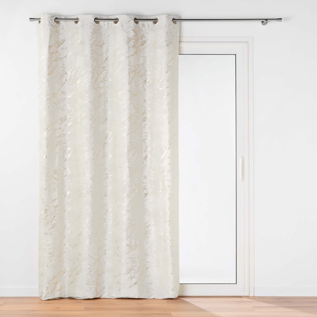 Rideau a oeillets 140 x 260 cm velours imprime metallise marius