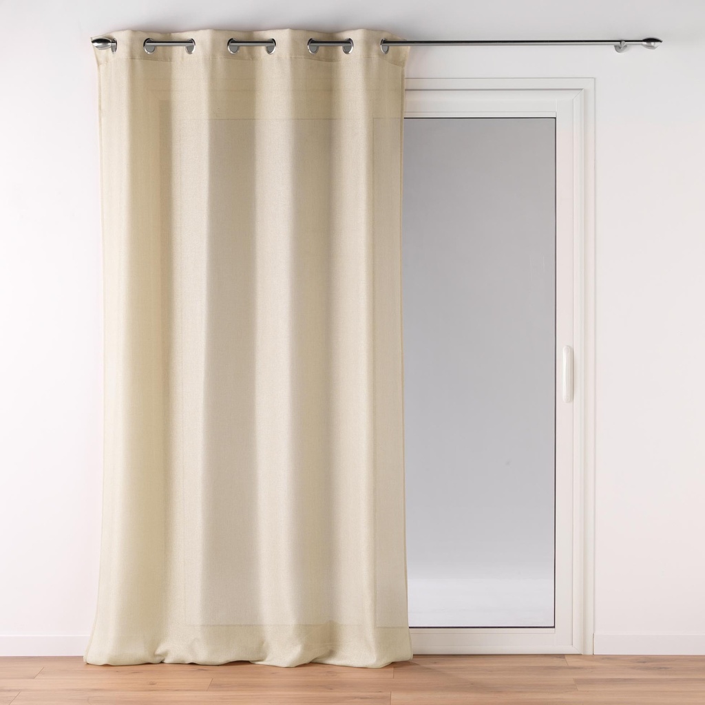 Rideau a oeillets 140 x 260 cm polyester uni+fils metallises zeline naturel