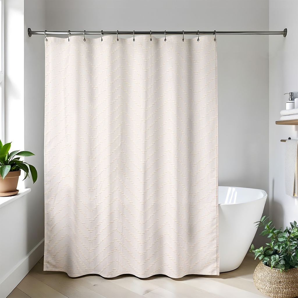 Rideau de douche en microfibre 180x180cm - beige