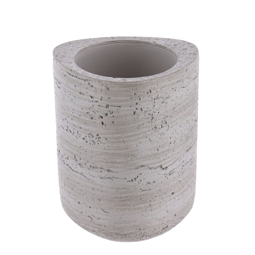 Gobelet en polyresine effet beton - gris