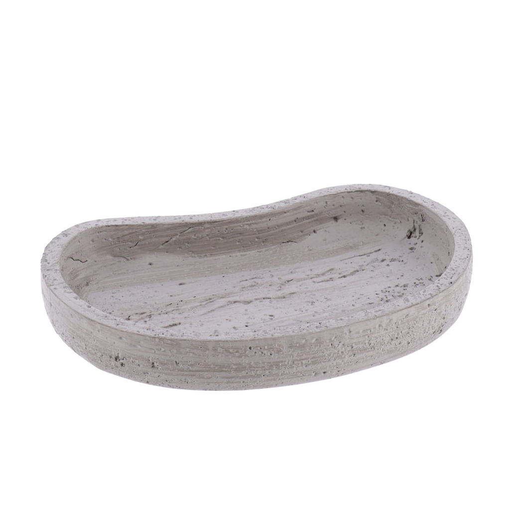 Porte savon en polyresine effet beton - gris