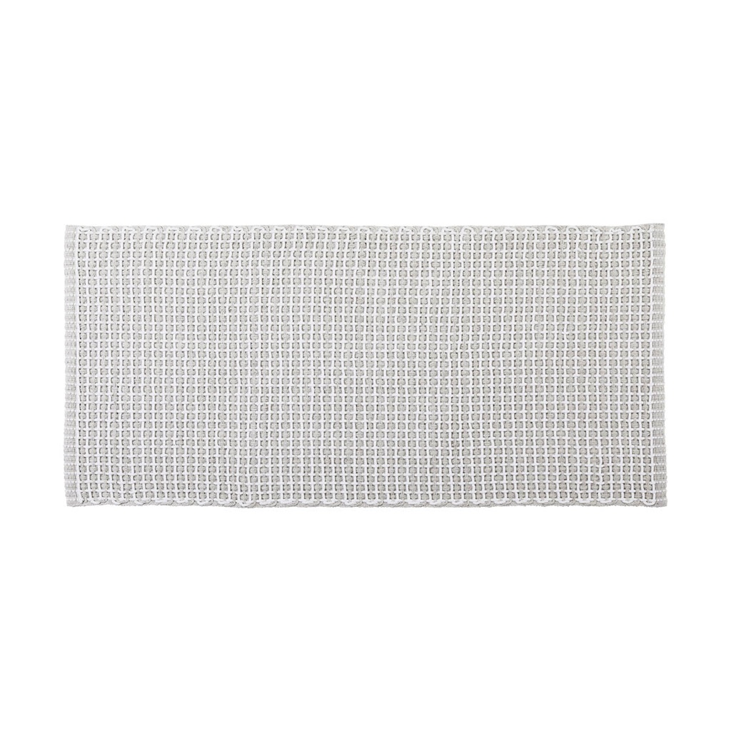 Tapis polyester/coton tresse 50x120 cm - blanc/ivoire