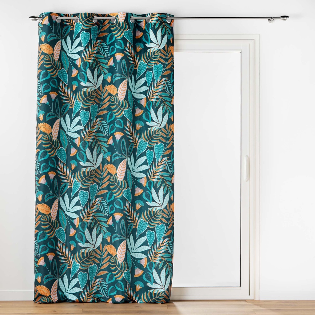 Rideau a oeillets 140 x 260 cm polyester imprime tilda vert