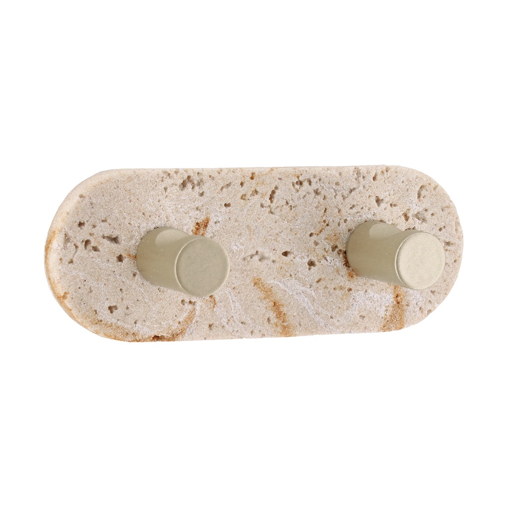 Crochet double polyresine et metal gold 3m - facon travertin