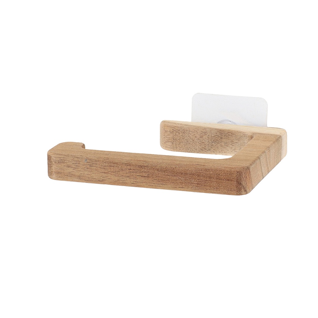 Derouleur papier wc en acacia sur sticker - naturel
