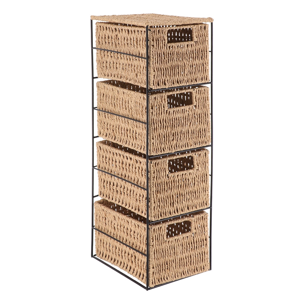 Meuble en metal 4 tiroirs en papier - naturel