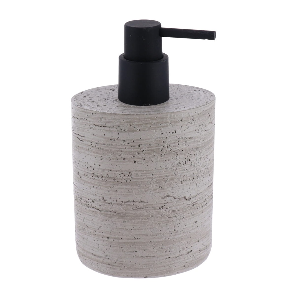 Distributeur a savon en polyresine effet beton 380ml- gris