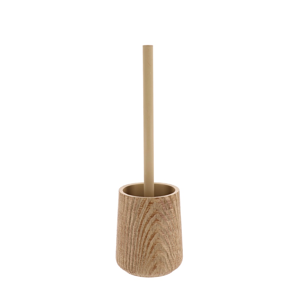 Brosse wc en polyresine effet bois - naturel