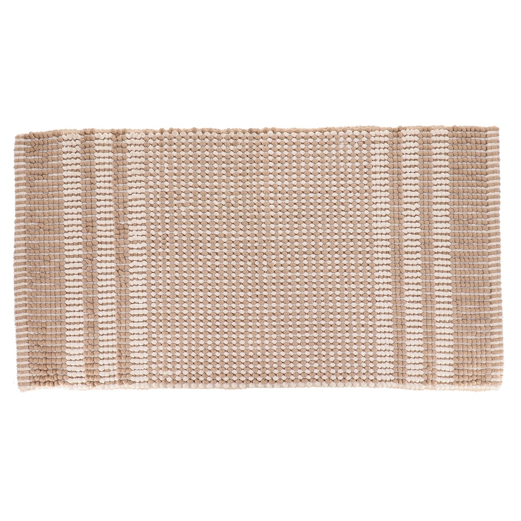 Tapis tokyo microfibre/coton aspect chenille 45x90 cm - naturel beige