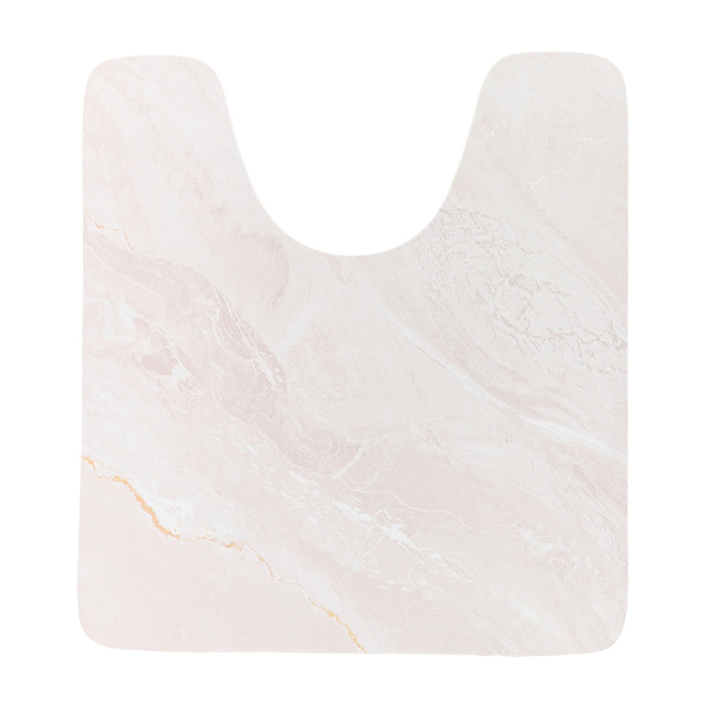 Tapis contour wc absorbant souple 45x50cm - facon marbre beige