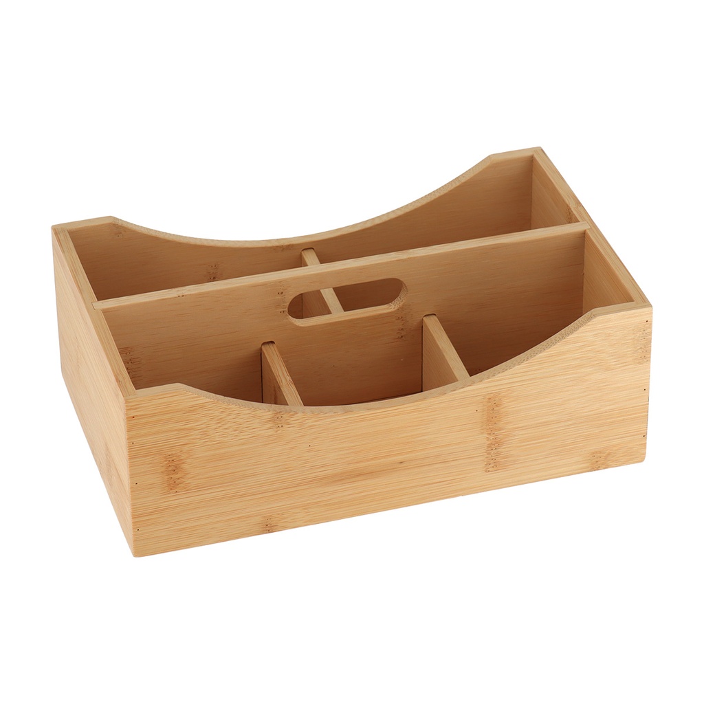 Organisateur en bambou a 5 compartiments avec poignee - bambou