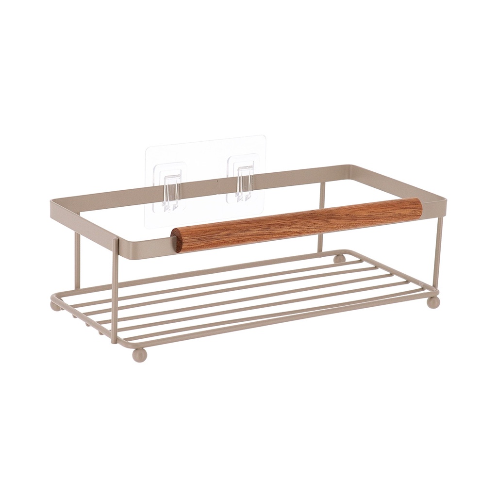 Etagere rectangulaire metal/deco acacia a poser ou a sticker- beige