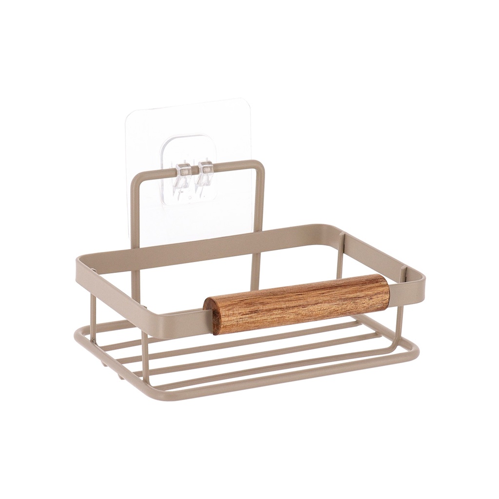 Porte savon metal/deco acacia a poser ou a sticker - beige