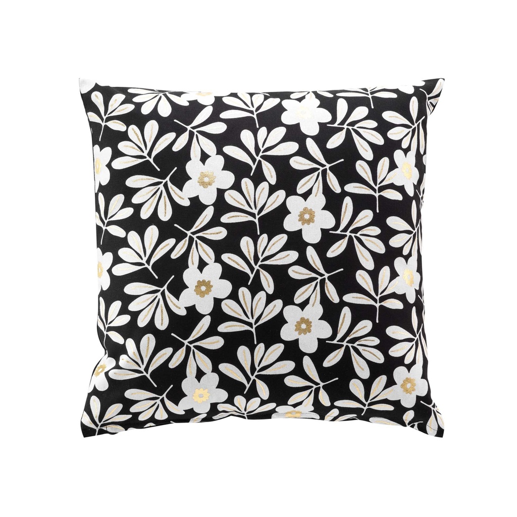 Coussin dehoussable compresse 45 x 45 cm coton imprime or wilma des. place