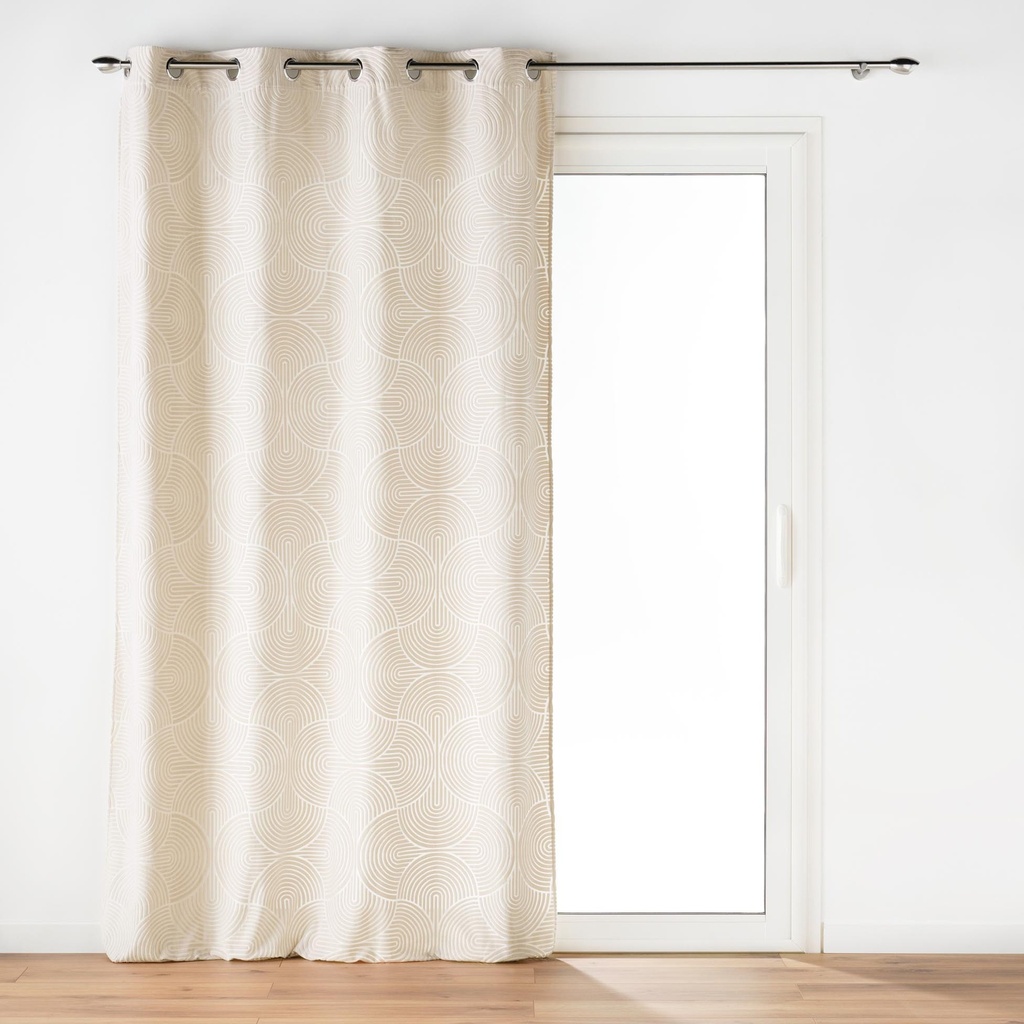 Rideau a oeillets 135 x 260 cm velours devore eva naturel