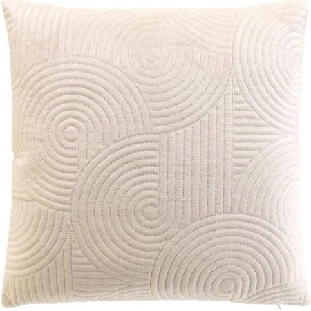Housse de coussin +encart 40 x 40 cm velours uni circles naturel