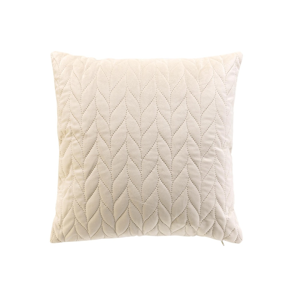 Housse de coussin +encart 40 x 40 cm velours uni daisy naturel
