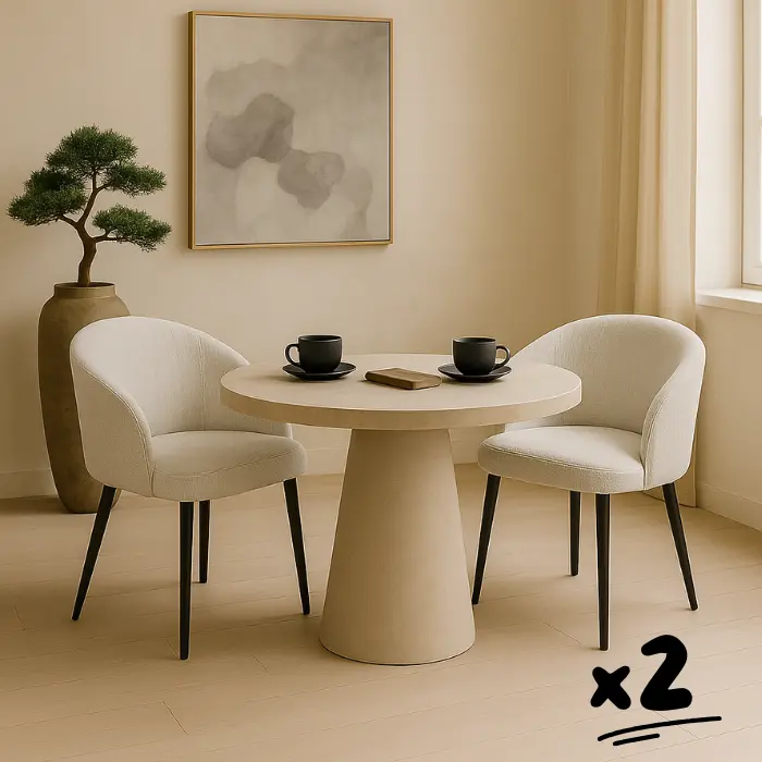 Lot de 2 chaises de salle à manger vanille - "Noha"