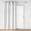 Rideau a oeillets 140 x 260 cm polyester imprime metallise louxor blanc