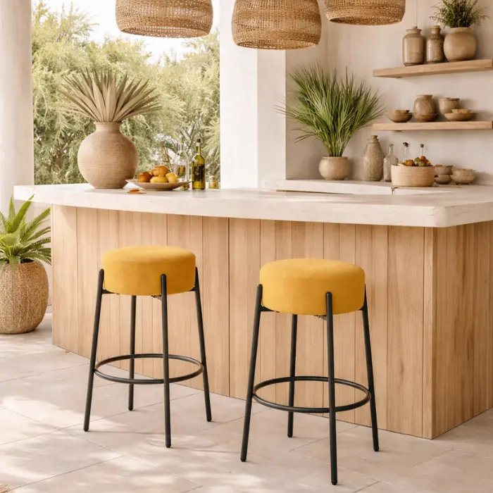 Lot de 2 tabourets - Sorella moutarde