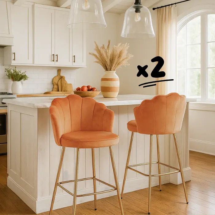 Lot de 2 chaises de bar Louna - Rouille