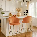 Lot de 2 chaises de bar Louna - Rouille