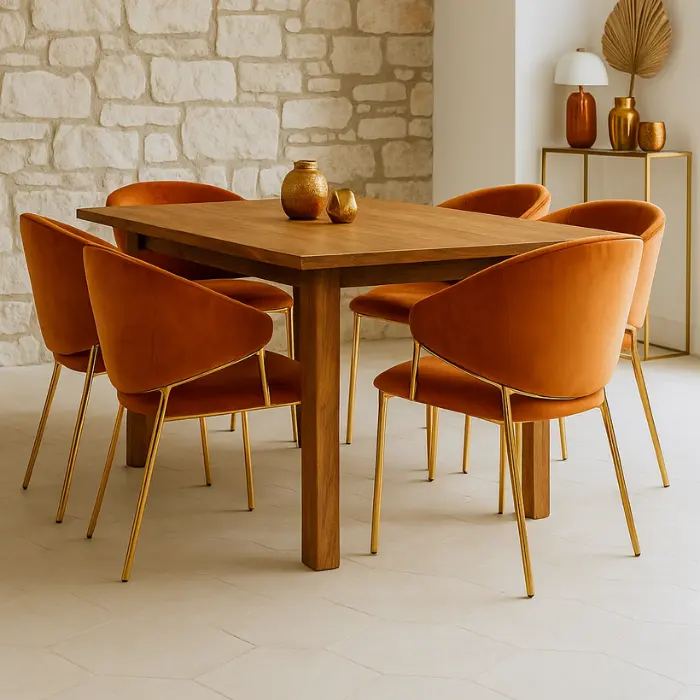 Lot de 4 chaises de salle à manger Letizia - Rouille