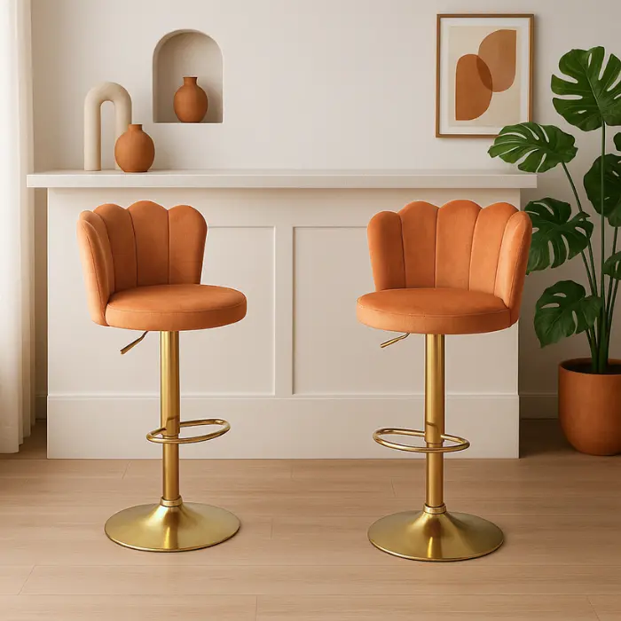 Lot de 2 chaises de bar "Alizée" rouille