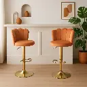 Lot de 2 chaises de bar "Alizée" rouille
