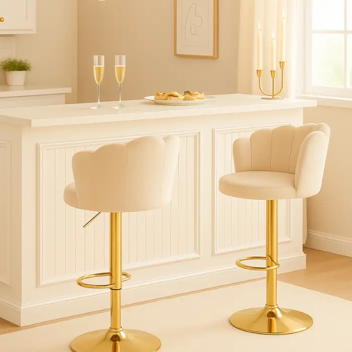 Lot de 2 chaises de bar "Alizée" sable