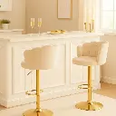 Lot de 2 chaises de bar "Alizée" sable