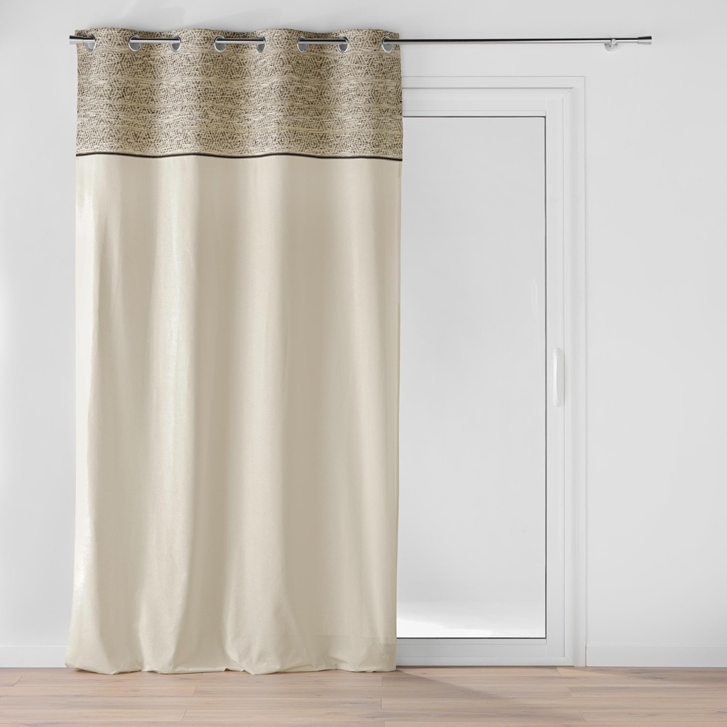 Rideau a oeillets coton/polyester+top jacquard camalia 140 x 240 cm 