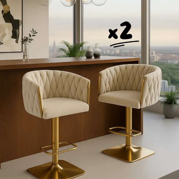 Lot de 2 chaises de bar Laora Lin