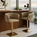 Lot de 2 chaises de bar Laora taupe