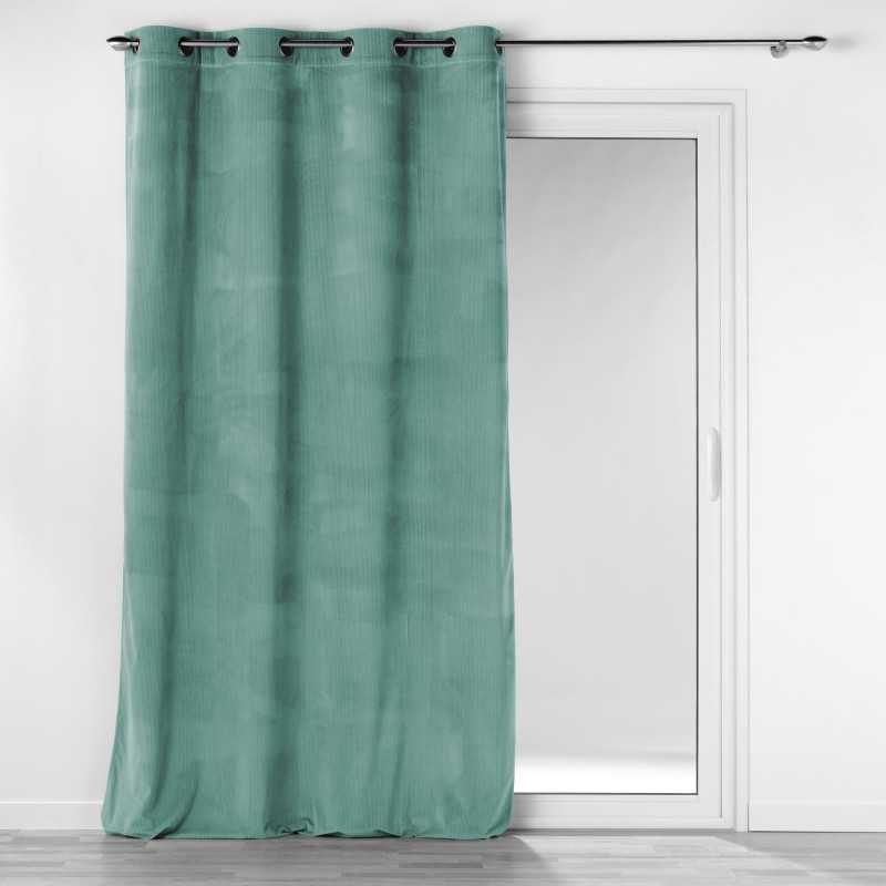 Rideau a oeillets 140x260 cm velours cotele uni casual sauge