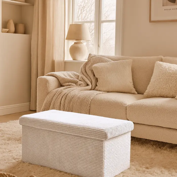 Pouf "Wendy" beige velours