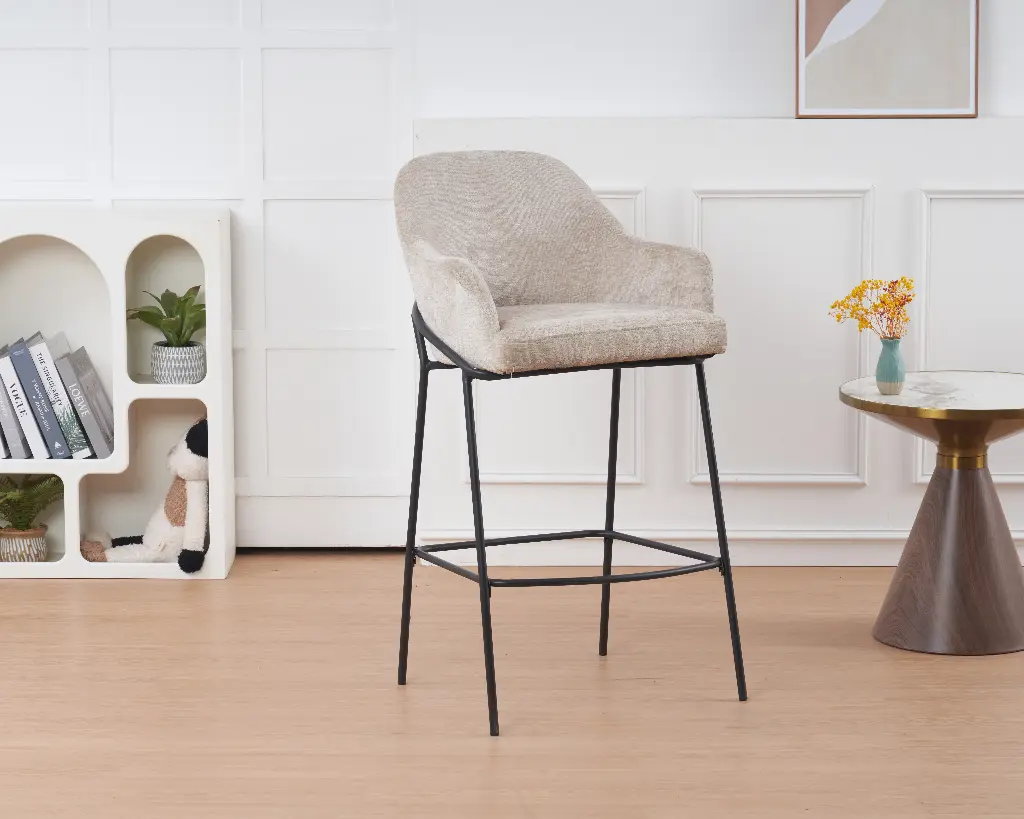 Lot de 2 chaises de bar - "Yuri" - Cacahuète