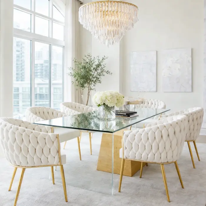 Chaise de salle à manger laora ivoire