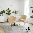 Lot de 2 chaises de salle à manger - "Louna" beige