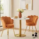 Lot de 2 chaises de salle à manger rouille - "Louna" 