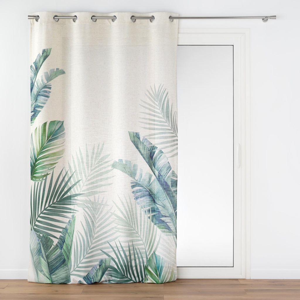 Rideau a oeillets 140 x 260 cm polyester/lin imprime native des. place