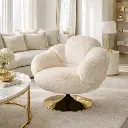 Fauteuil "Ilona" blanc pivotant