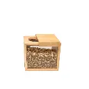 Boite de conservation en acrylique et bois 15 x 15 x 10 cm 