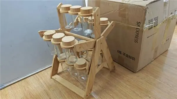 Ensemble de récipients à épices en bois - 257