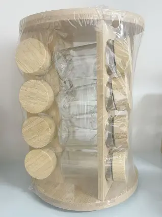 Ensemble de récipients à épices en bois - 233