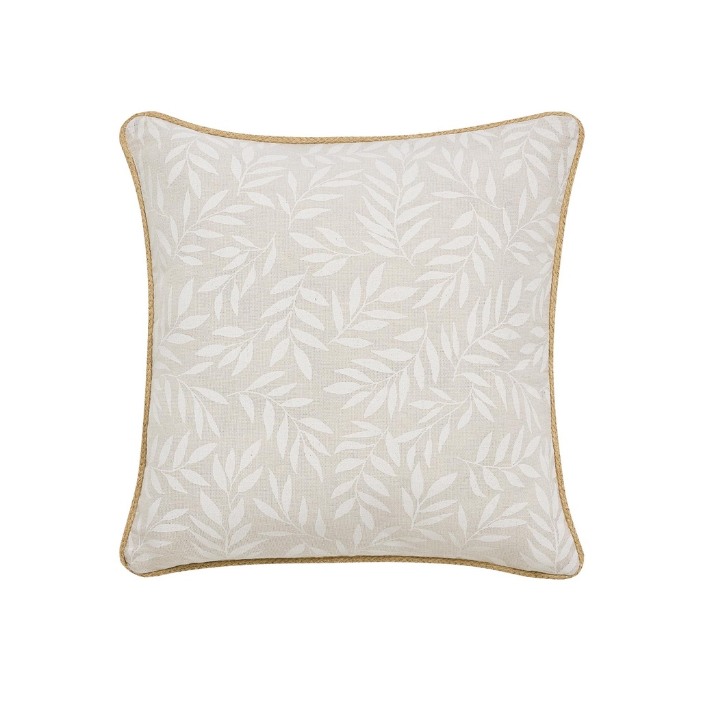 Coussin dehous compr passepoil 45 x 45 cm polycoton imprime+jute naya naturel