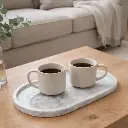 Plateau ovale en marbre‌ 30 x 15 cm