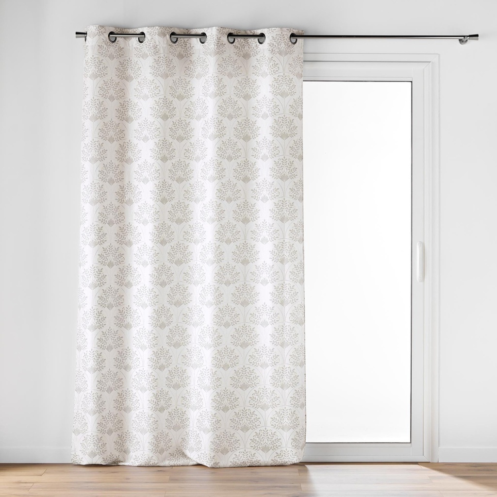 Rideau a oeillets 140 x 260 cm polyester imprime metallise majestia